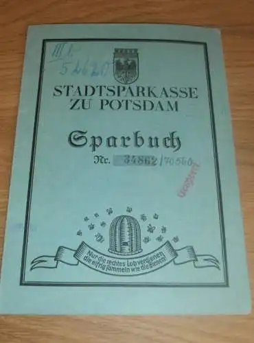 altes Sparbuch Lenzen a. Elbe , 1931 - 1946 , Elwine Geiling , Perleberg , Potsdam , Sparkasse , Bank !!!