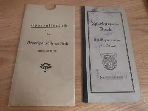 altes Sparbuch Zeitz, 1930 - 1945 , Rudolf Oertel , Sparkasse , Vater - Jahn Strasse , Bank !!!