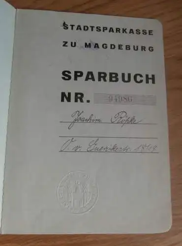 altes Sparbuch Magdeburg, 1936 - 1945 , Joachim Röpke , Guerikestrasse , Sparkasse , Bank !!!