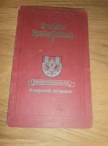 altes Sparbuch Uder / Heiligenstadt ,1942 - 1943 , Gottfried Spitzenberg , Kirchgasse , Sparkasse , Bank !!!