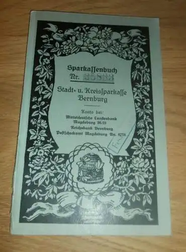 altes Sparbuch Bernburg  ,1940 - 1946 , Inge Ullenberger , Rößeberg , Sparkasse , Bank !!!