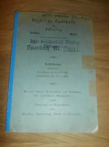 altes Sparbuch Jüterbog / Luckenwalde ,1930-1945 , Wilhelm Schultze , Sparkasse , Bank !!!