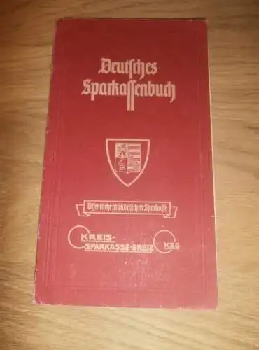 altes Sparbuch Greiz / Fraureuth , Gartenstraße , Waldemar Sommer , Sparkasse , Bank !!!