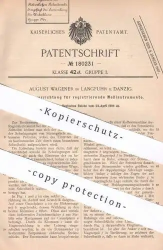 original Patent - August Wagener , Langfuhr / Danzig , 1906 , Schreibvorrichtung für registrierendes Messinstrument !!!