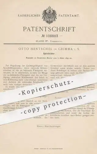 original Patent - Otto Hentschel , Grimma , 1899 , Spiralkühler | Kühler , Kühlung , Kühlwasser , Eis !!