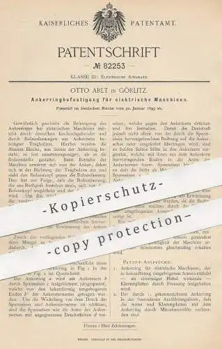 original Patent - Otto Arlt , Görlitz , 1895 , Ankerringbefestigung für elektrische Maschinen | Elektriker , Strom !!