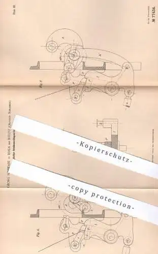 original Patent - Georg Schwabe , Biala / Bielitz , Schlesien , 1894 , Schützenschlagvorrichtung | Webstuhl , Weben