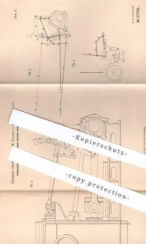 original Patent - Thomas Swan , Jarrow , Durham , England , 1886 , Coulissensteuerung | Steuerung | Dampfmaschine Motor