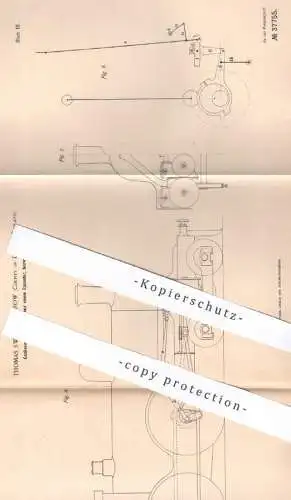 original Patent - Thomas Swan , Jarrow , Durham , England , 1886 , Coulissensteuerung | Steuerung | Dampfmaschine Motor