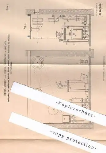 original Patent - Heinr. Schirp , Friedr. Hoffmann , Barmen , 1898 | Stoff Imprägnieren , Bleichen , Färben , Waschen !!