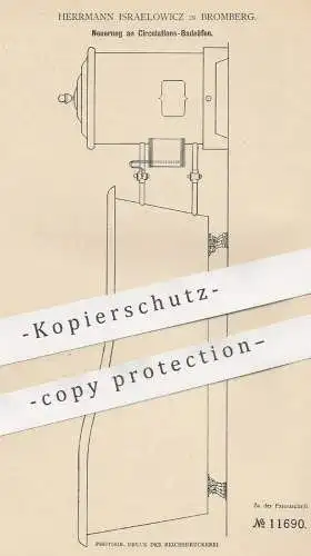 original Patent - Herrmann Israelowicz , Bromberg , 1880 , Zirkulations- Badeofen | Ofen , Öfen , Ofenbauer , Feuerung
