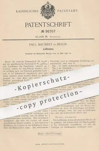 original Patent - Paul Baumert , Berlin , 1897 , Luftleisten | Schuh , Schuhe , Schuhwerk | Schuster , Schuhmacher !!