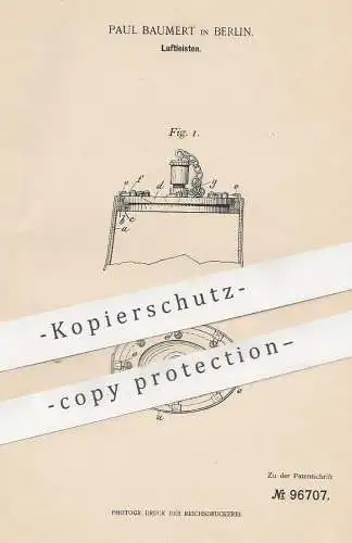 original Patent - Paul Baumert , Berlin , 1897 , Luftleisten | Schuh , Schuhe , Schuhwerk | Schuster , Schuhmacher !!