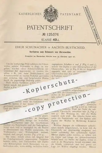 original Patent - Erich Schumacher , Aachen / Burtscheid , 1900 , Polieren von Uhrenwellen | Uhr , Uhren , Uhrmacher !!