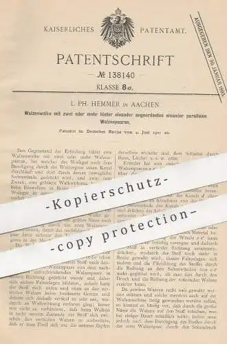original Patent - L. Ph. Hemmer , Aachen , 1901 , Walzenwalke | Walze , Walzen , Walzwerk , Walke , Mühle !!