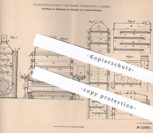 original Patent - AG für Treber Trocknung , Kassel , 1899 , Entstäubung von Schwaden aus Trockenvorrichtung | Mühle