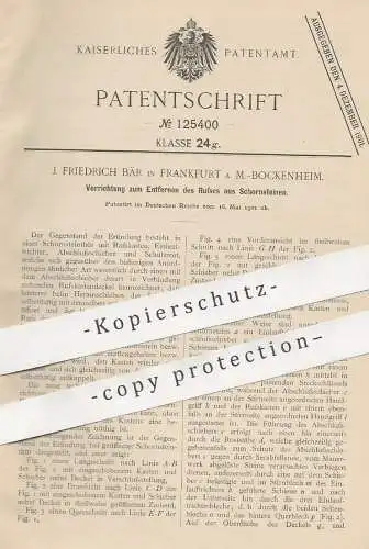 original Patent - J. Friedrich Bär , Frankfurt / Main / Bockenheim , 1901 , Entfernen von Ruß aus Schornstein | Ofen