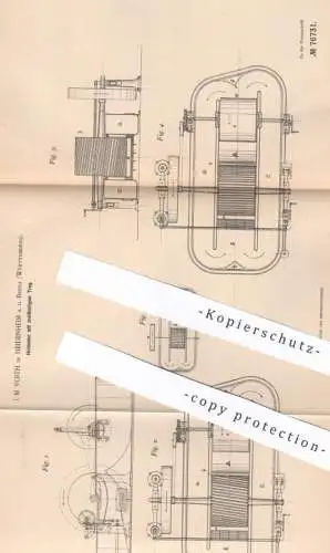 original Patent - J. M. Voith , Heidenheim / Brenz | 1893 | Papierstoff - Holländer | Papier , Papierfabrik , Stoff