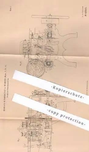 original Patent - Edward B. Parkhurst , Woburn , Massachusetts , USA , 1887 , Drahtstiftenmaschine | Drahtstifte , Nagel