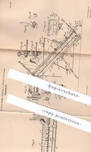 original Patent - George Elmer Gorham , Albany , New York , USA , 1895 , Krankenbettstelle | Krankenbett | Bett !!!