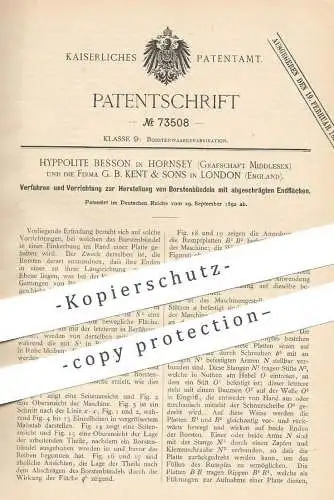 original Patent - Hyppolite Besson , Hornsey , Middlesex | G. B. Kent & Sons , London , England | 1892 | Borsten Bündel