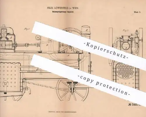 original Patent - Felix Löwenfeld , Wien , Österreich | Apparat zur Holzimprägnierung | Holz imprägnieren , Tischler
