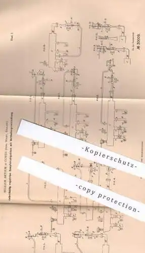 original Patent - William Arthur , Cowes , Insel Wight , England , 1883 , Dampfstrahlgebläse | Gebläse | Dampfkessel !!