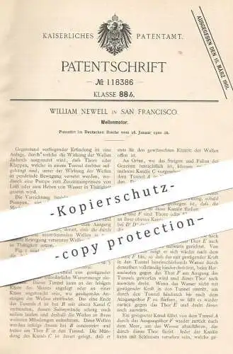 original Patent - William Newell , San Francisco , USA , 1900 , Wellenmotor | Motor , Motoren , Pumpe !!