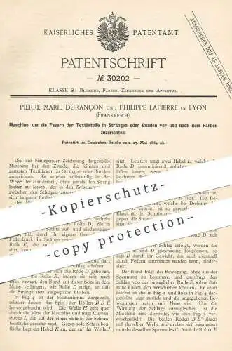 original Patent - Pierre Marie Durançon , Philippe Lapierre , Lyon , Frankreich , 1884 , Fasern färben | Stoff , Gewebe