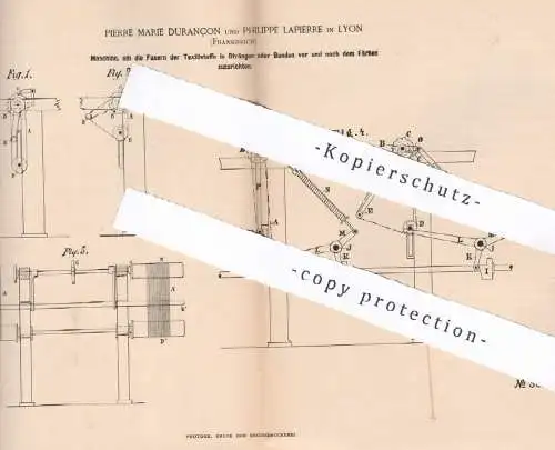 original Patent - Pierre Marie Durançon , Philippe Lapierre , Lyon , Frankreich , 1884 , Fasern färben | Stoff , Gewebe