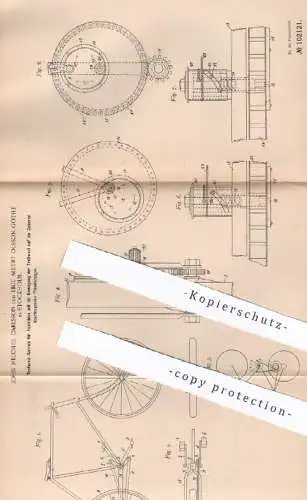 original Patent - John Melcher Carlsson , Emil Albert Olsson Göthe , Stockholm , Schweden , 1898 , Antrieb für Fahrräder