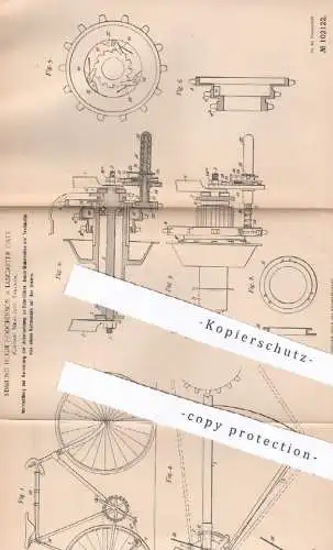 original Patent - Edmund Hugh Hodgkinson , Lancaster Gate ,  Middlesex , England | 1898 | Übersetzung am Fahrrad | Kette