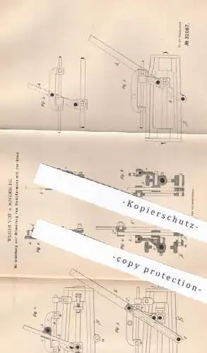 original Patent - William Voit , Magdeburg , 1884 , Steuerung von Dampfpumpen per Hand | Dampfmaschine , Pumpe !!