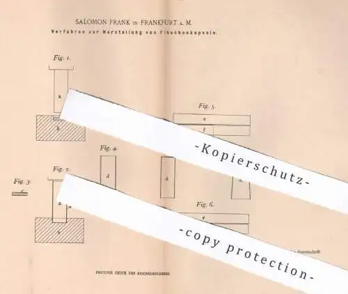 original Patent - Salomon Frank , Frankfurt / Main , 1899 , Herstellung von Flaschenkapseln | Flaschen - Verschluss !!