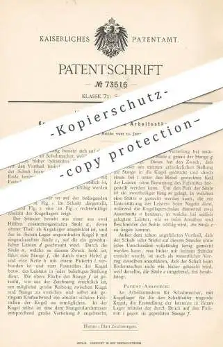 original Patent - Joh. Meins , Hamburg / Altona , 1893 , Kugellager am Ständer für Schuster , Schuhmacher | Schuhe !!!