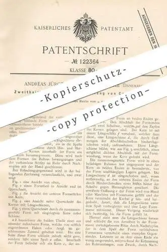 original Patent - Andreas Jürgensen Hansen , Vejle , Dänemark , 1900 , Form zur Herstellung von Zementröhren | Beton !!