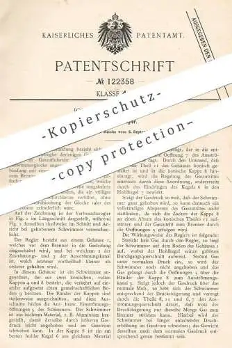 original Patent - Johann Bohr , Wien , Österreich , 1900 , Gasverbrauchsregler | Gas , Brenner , Gasmotor , Motor !!