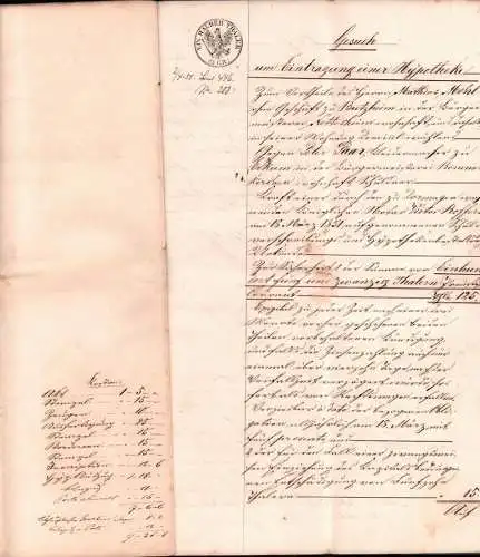 Dokumente , M. Mehl zu Rommerskirchen b. Grevenbroich 1850 , V. Boffers zu Dormagen , 12 seitig !!