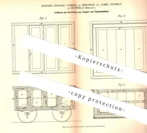 original Patent - Bernard Edward Cammell in Sheffield , James Duffield in Dronfield , England | Tempern von Flusseisen