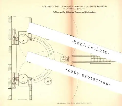 original Patent - Bernard Edward Cammell in Sheffield , James Duffield in Dronfield , England | Tempern von Flusseisen