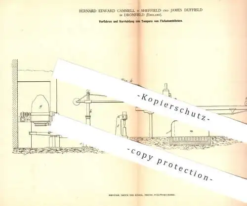original Patent - Bernard Edward Cammell in Sheffield , James Duffield in Dronfield , England | Tempern von Flusseisen