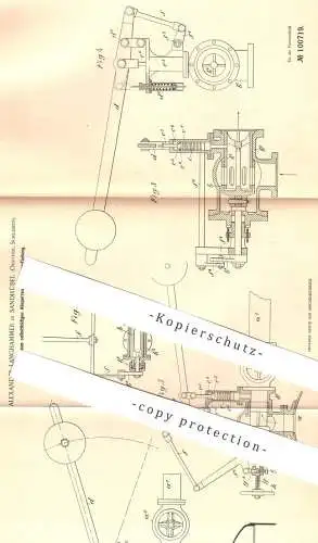original Patent - Alexander Langhammer , Sandhübel , Österreich / Schlesien , 1898 , Absperren der Dampfleitung | Kessel