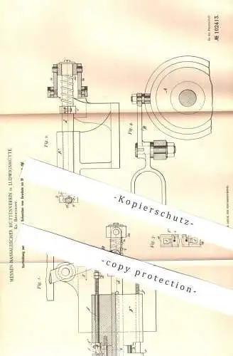 original Patent - Hessen Nassauischer Hüttenverein , Ludwigshütte / Biedenkopf , 1897 , Schneiden von Gewinde an Bolzen