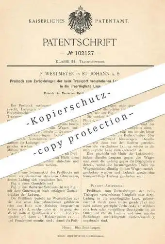 original Patent - F. Westmeyer , St. Johann , Tirol , Österreich , 1898 , Prellbock | Eisenbahn - Transport | Holz !!!