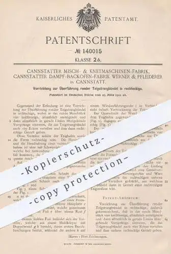 original Patent - Misch- & Knetmaschinen Fabrik | Dampf Backofen Fabrik Werner & Pfleiderer , Cannstatt | Teig | Bäcker
