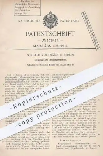 original Patent - Wilhelm Volkmann , Berlin , 1905 , Eingekapselte Influenzmaschine | Induktion , Luft , Physik , Ozon !