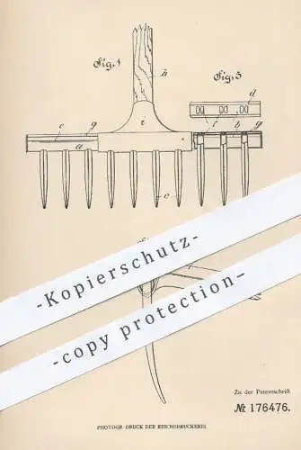 original Patent - Johann Stammberger , München , 1905 , Rechen mit Blechhaupt | Harke , Gärtner , Landwirtschaft !!!