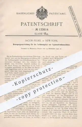 original Patent - Jacob Felbel , New York , 1900 , Farbbandgabel von Typenschreibmaschinen | Schreibmaschine !!