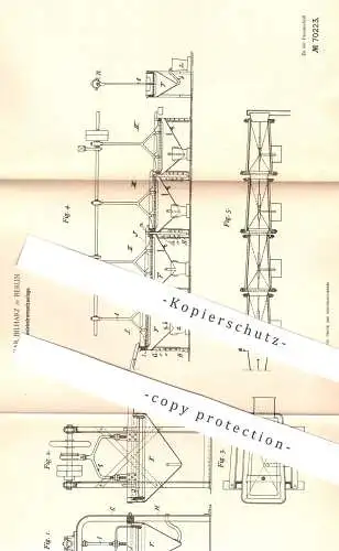 original Patent - Oskar Bilharz , Berlin  1889 , Stauchsiebstromsetzanlage zur Aufbereitung von Erz | Erze , Bergbau