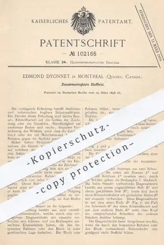 original Patent - Edmond Dyonnet , Montreal , Quebec , Kanada , 1898 , Staffelei | Skizzierstaffelei , Maler , Gemälde !